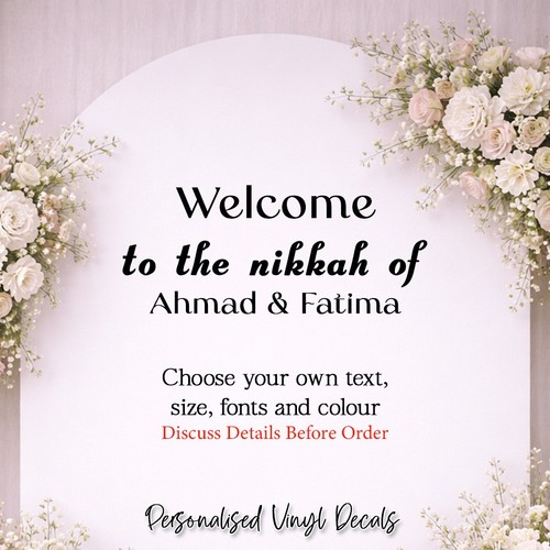 Personalised nikkah welcome - personalised,