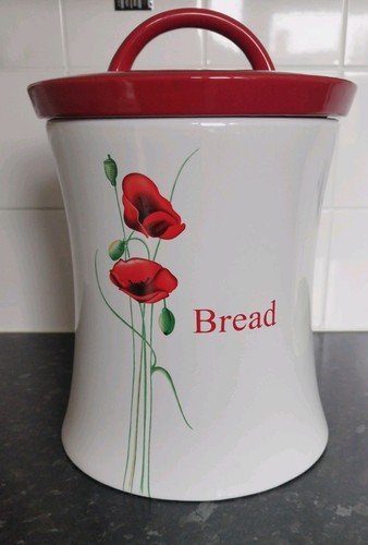 Dunelm poppy ceramic bread - poppy, bin