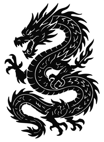 Chinese mystical dragon decal - chinese,