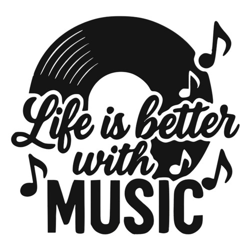 Music quote vinyl - decal, life