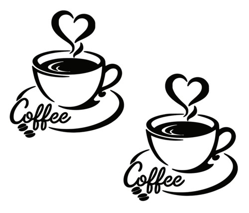 Coffee cup heart steam decal - coffee,